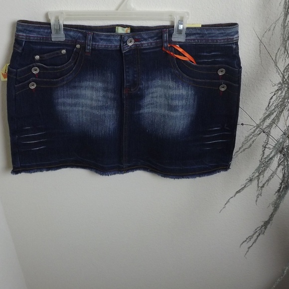 SoHo Babe Dresses & Skirts - Dark/Light Wash  Denim Jean Skirt